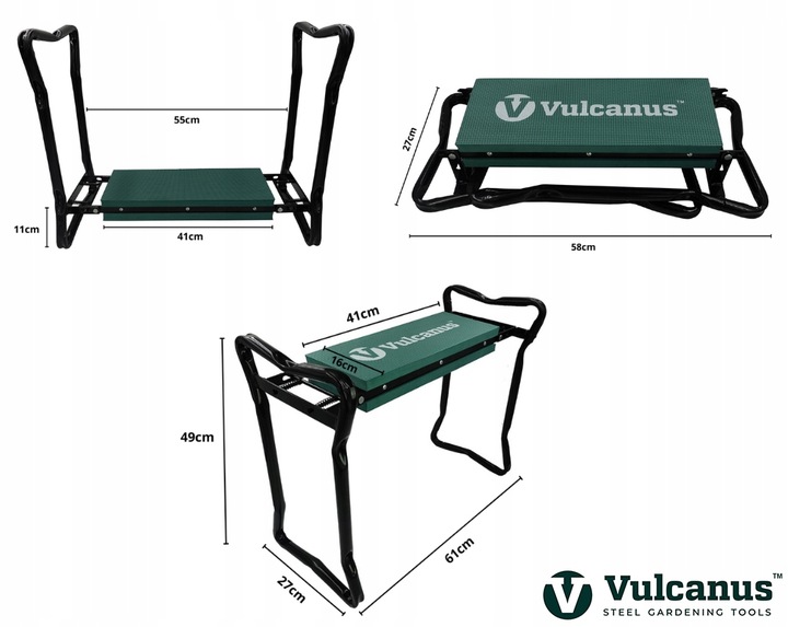 Stołek Metalowy Ogrodowy Taboret Składany Klęcznik Podkładka Taboret