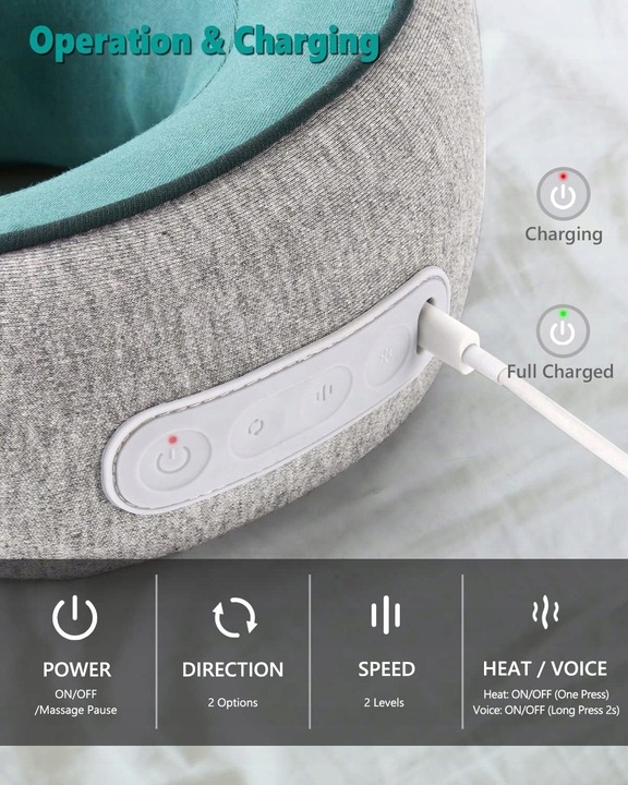 Masażer Szyi i karku CONQUECO akumulatorowy z podgrzewaczem