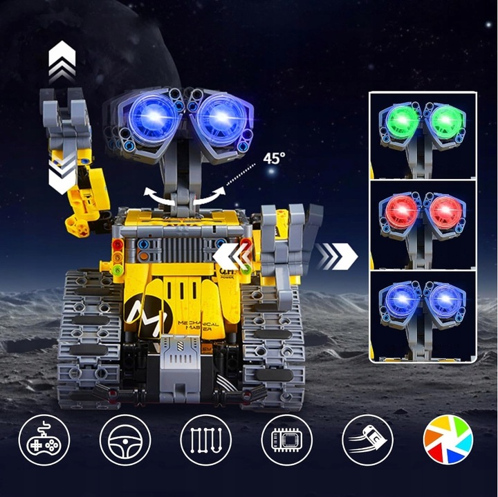 ZABAWKA ROBOT PROGRAMOWALNY DLA DZIECI 4W1 ZESTAW Z ŚWIATŁEM 2.4GHZ Z PILOT