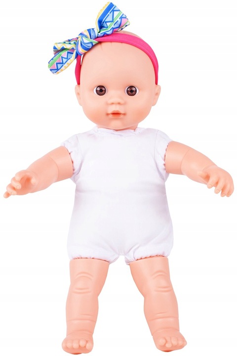 LALKA MIĘKKA INERAKTYWNA BOBAS NIEMOWLAK ZE SMOCZKIEM WYDAJE DŹWIĘKI 31 CM