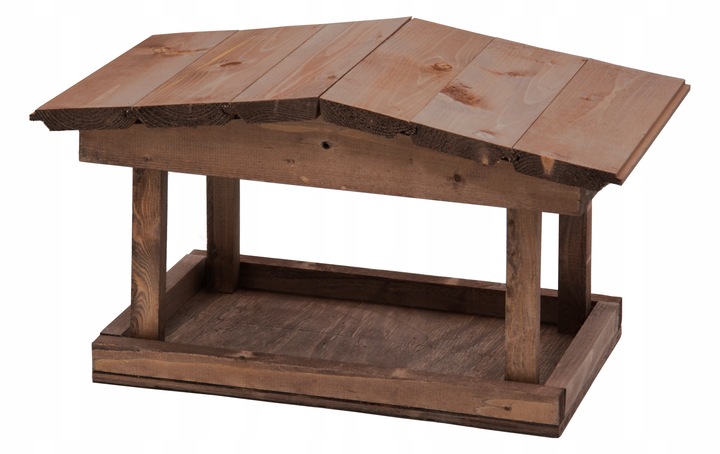 DUŻY KARMNIK DREWNIANY BUDKA NA KARMA KULE ZIARNO DLA DZIKICH PTAKÓW XL