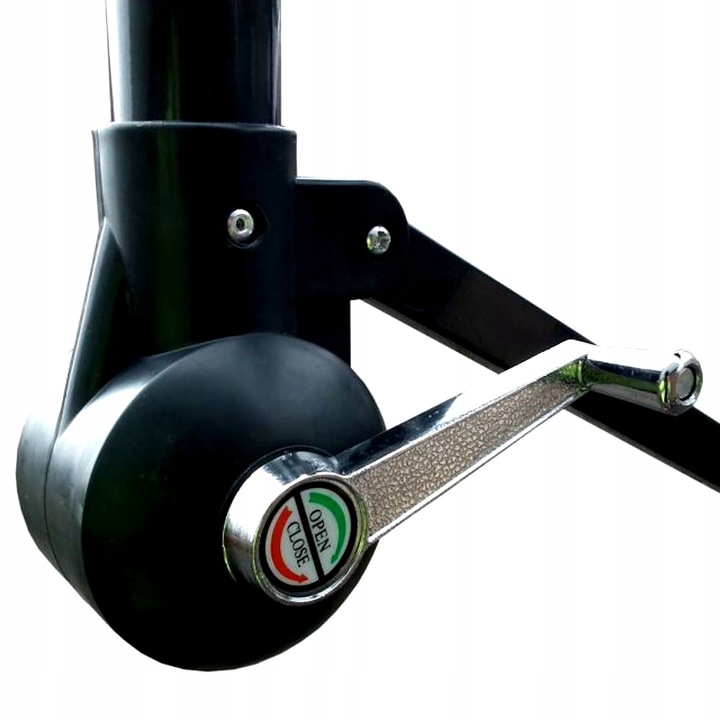 PARASOL ogrodowy DUŻY SKŁADANY SOLIDNY z WYSIĘGNIKIEM i FALBANĄ + POKROWIEC