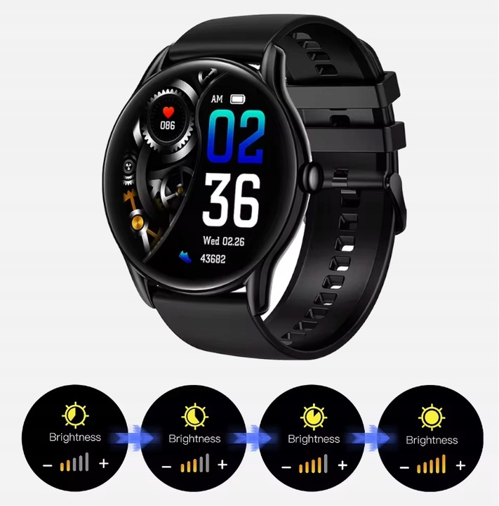 ZEGAREK SMARTWATCH SPORTOWY ROZMOWY MĘSKI DAMSKI POLSKIE MENU CZARNY 2PASKI