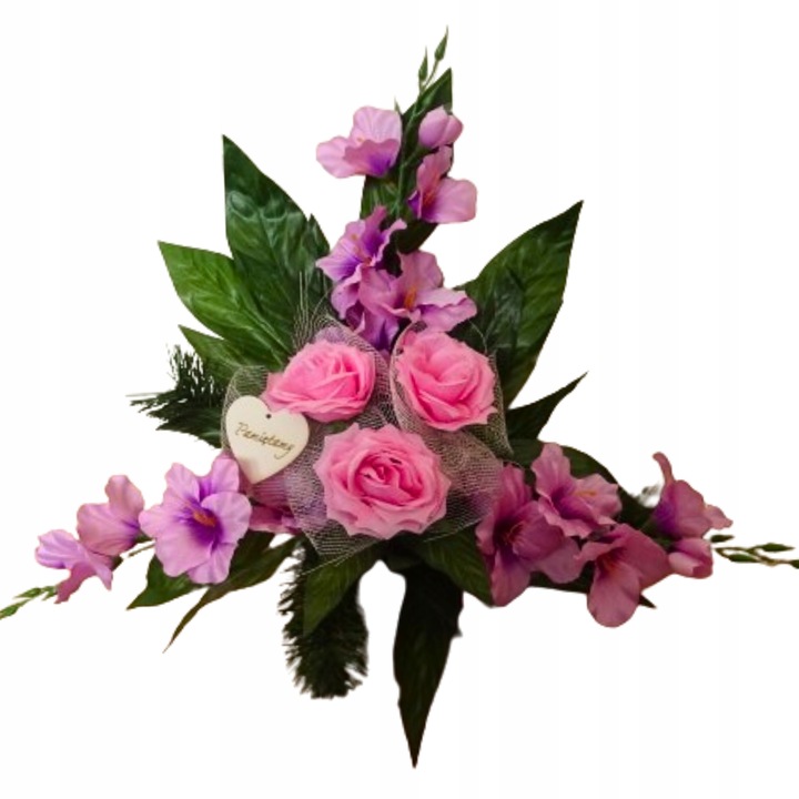 STROIKI NA CMENTARZ kompozycja stroik na grób kwiaty sztuczne w doniczce