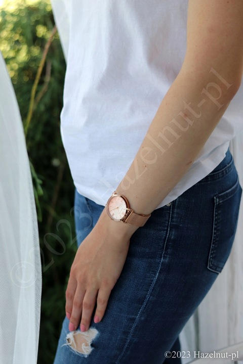 Zegarek damski bransoletka mesh PREZENT motyl