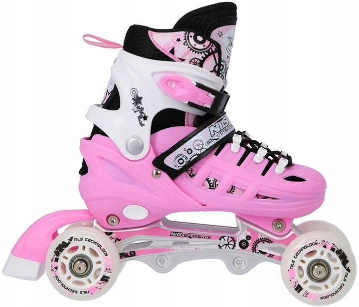 NILS 4w1 Łyżworolki Rolki Regulowane Wrotki Dziecięce Rekreacyjne 31-34