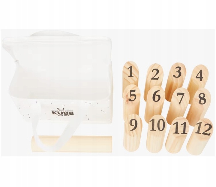 KUBB Towarzyska Gra Skandynawskie KRĘGLE z drewna szwedzka zabawa ZBIJAK 3+