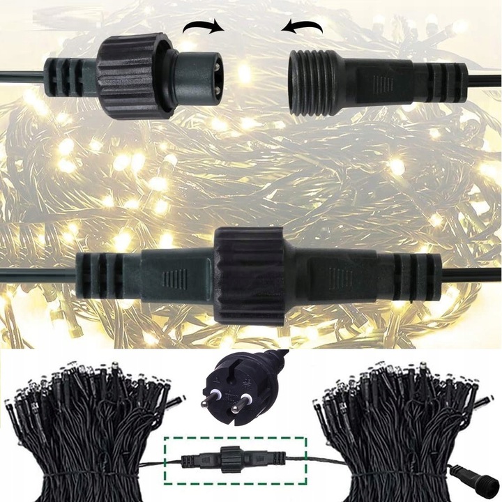 LAMPKI CHOINKOWE 500 LED BIAŁE ZIMNE FLASH ZEWNĘTRZNE WEWNĘTRZNE