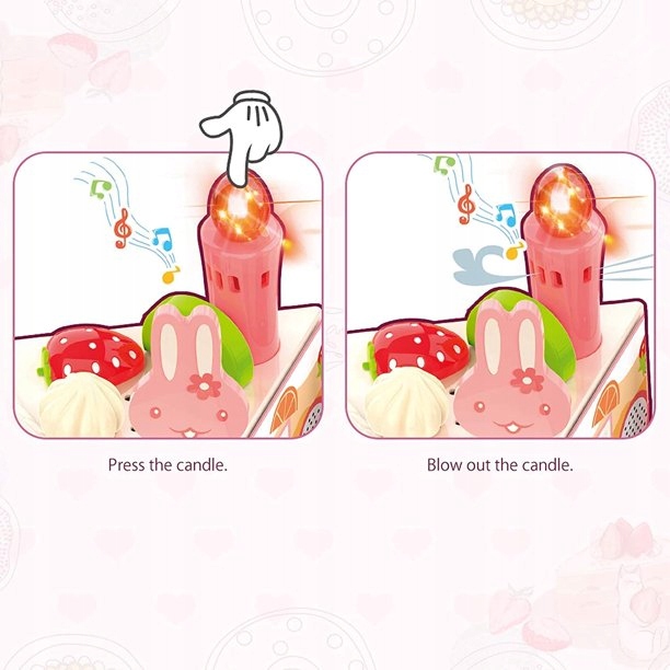 Tort do krojenia urodzinowy kuchnia światła rzepy dźwięki masterchef