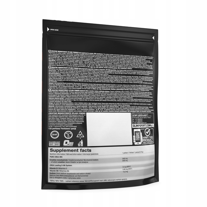 OLIMP CREATINE MONOHYDRATE XPLODE 500G KREATYNA MONO WITMAINY MINERAŁY