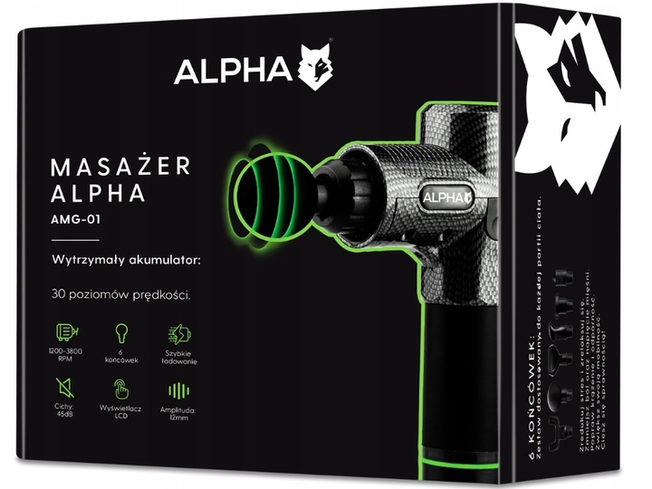 PISTOLET DO MASAŻU MASAŻER DO PLECÓW CIAŁA MASSAGE GUN PRO ALPHA