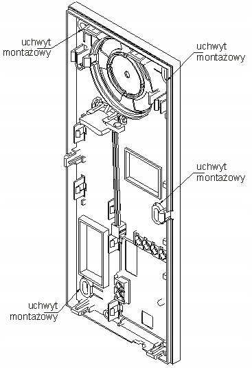 Domofon biały Proel PC-255 Unifon cyfrowy zworki instalacja 2-żyłowa