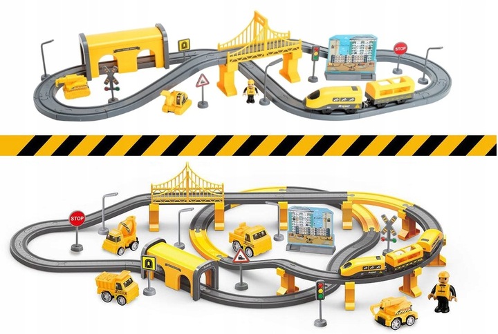 KOLEJKA ELEKTRYCZNA TUNEL MOST LOKOMOTYWA TORY 368