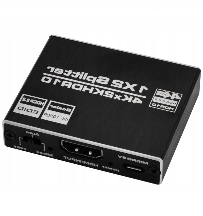 SPLITTER HDMI 2.0 ROZDZIELACZ 1x2 ULTRAHD HDCP 2.2 4K 60Hz - 2 telewizory