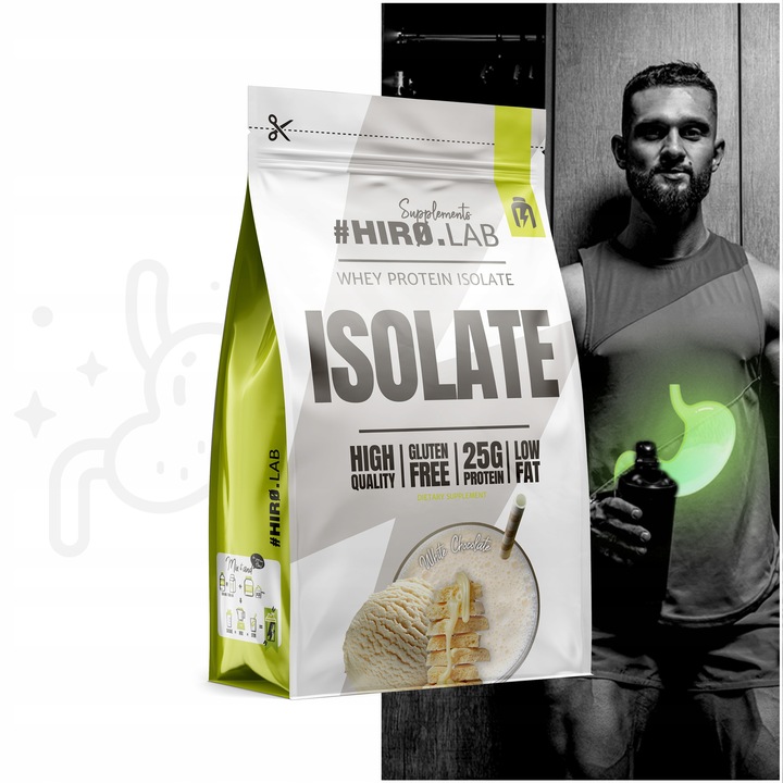 Izolat Białka BIAŁKO 700 g WPI Whey Protein Isolate Biała Czekolada Hiro