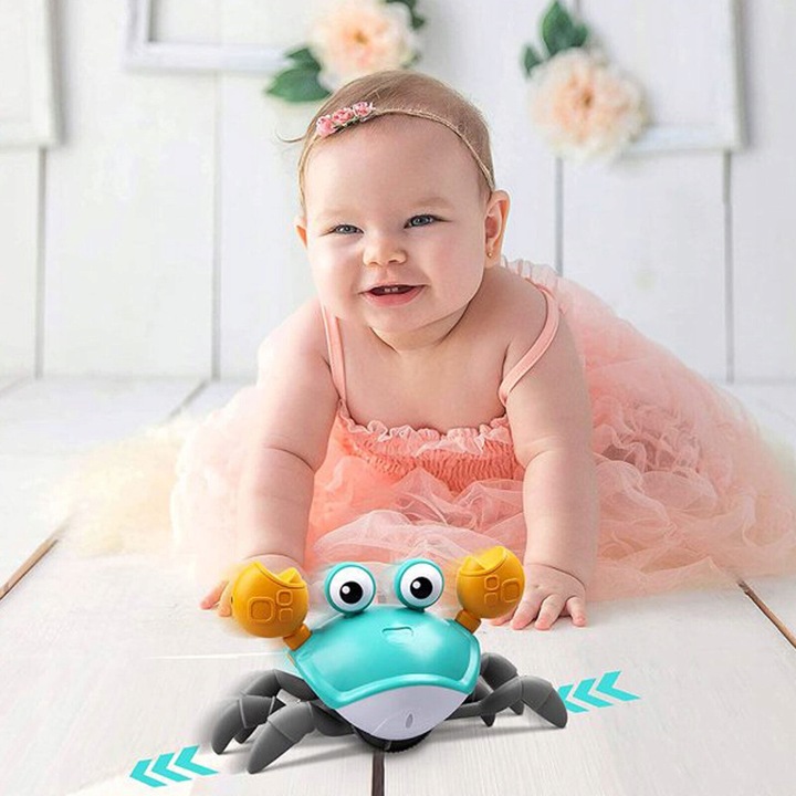 PEŁZAJĄCY KRAB INTERAKTYWNY ZABAWKA dla dzieci DŹWIĘK MUZYKA Do Raczkowania