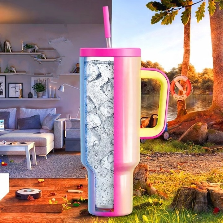 Kubek Termiczny TERMOS Dla Kobiet Na Kawę Herbatę Ze Słomką Duży 1,1L 07F