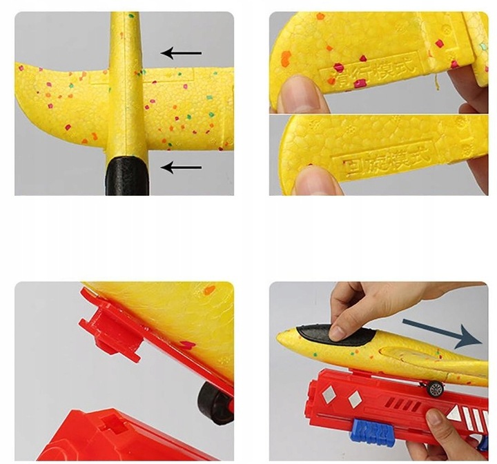 Samolot Styropianowy Wyrzutnia Duzy 35x32cm - Idealny prezent dla dzieci