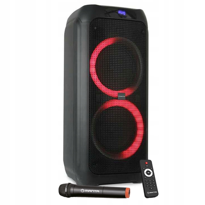 GŁOŚNIK PRZENOŚNY BLUETOOTH KARAOKE MANTA MIKROFON