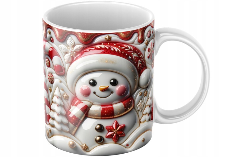 Świąteczny Kubek 3D Bałwanek - Idealny Na Prezent - NOWOŚĆ - HIT