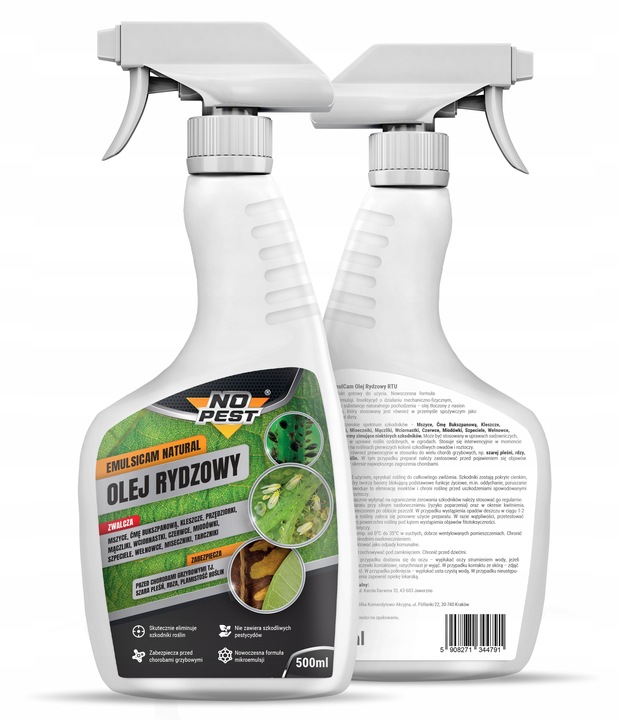 OLEJ RYDZOWY PREPARAT PŁYN NA MSZYCE ĆMĘ PRZĘDZIORKI NO PEST 500ML (3 SZT)
