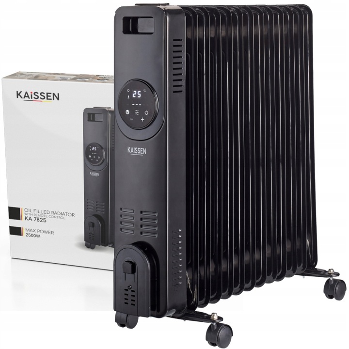 Grzejnik OLEJOWY Elektryczny 2500W 13 ŻEBER Kółka PILOT Timer REGULACJA