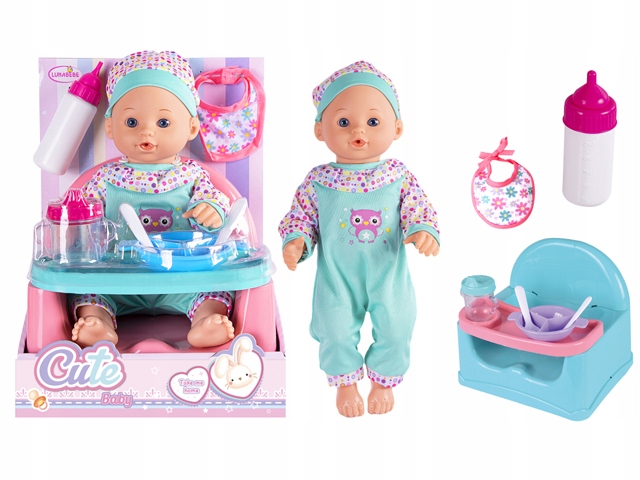 BOBAS JAK ŻYWY LALKA NIEMOWLAK NOWORODEK KRZESEŁKO DO KARMIENIA AKCESORIA