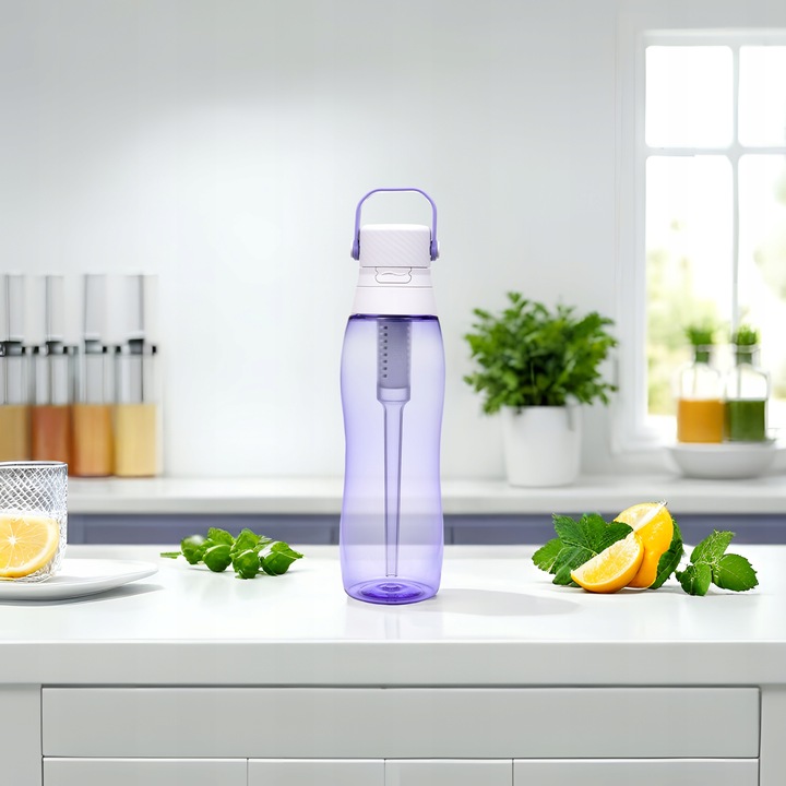 BUTELKA FILTRUJĄCA NA WODĘ AQUALOGIS BIDON Aqua&Go Tritan Fioletowa 750ml