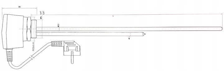 GRZAŁKA UNIWERSALNA DO BOJLERA GALMET KOSPEL ELEKTROMET 5/4" 1500W 1,5kW