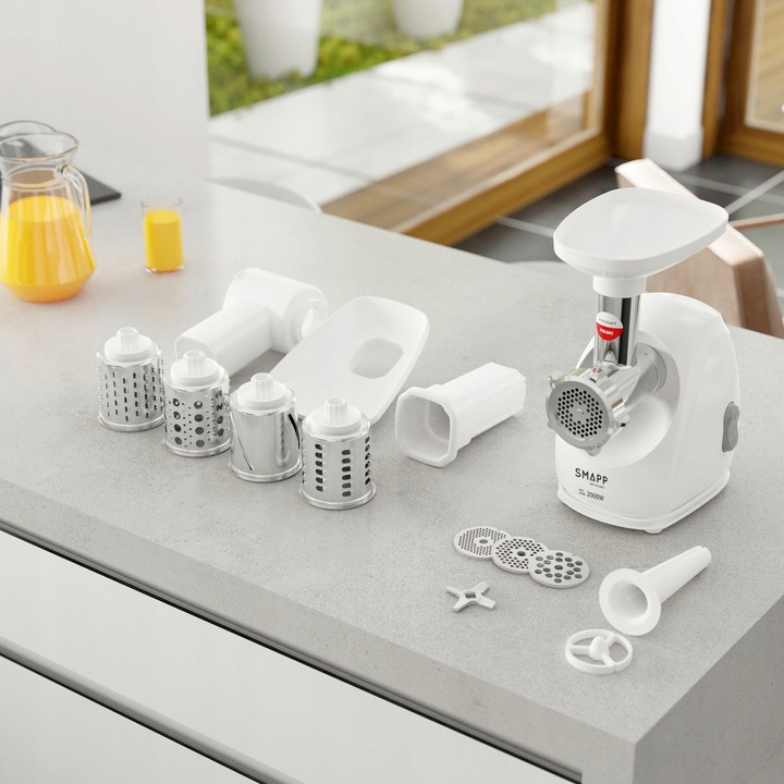 Maszynka do mięsa Smapp z szatkownicą 489.81 + tarka do chipsów i sitko 10