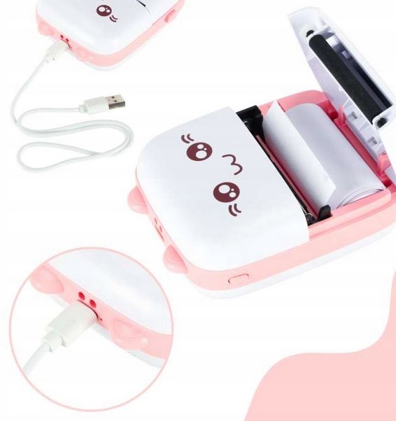 NIEBIESKI SMARTWATCH CRAFT + DRUKARKA TERMICZNA + PAPIER TERMICZNY