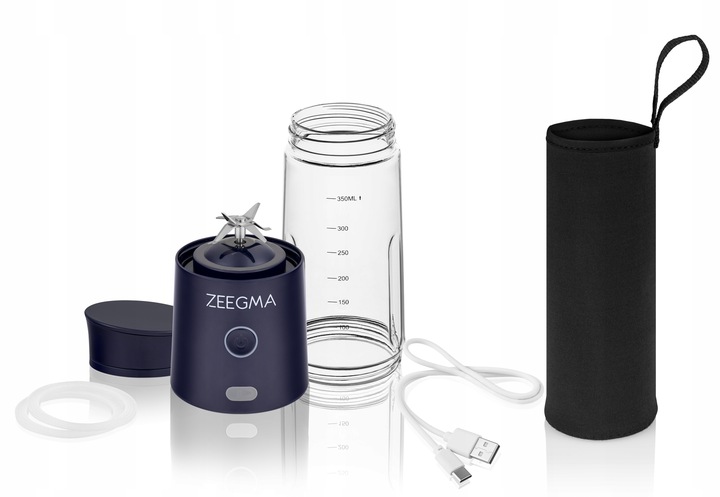 BLENDER BEZPRZEWODOWY KIELICHOWY 450ml 300W GRANATOWY zabierz ze sobą!