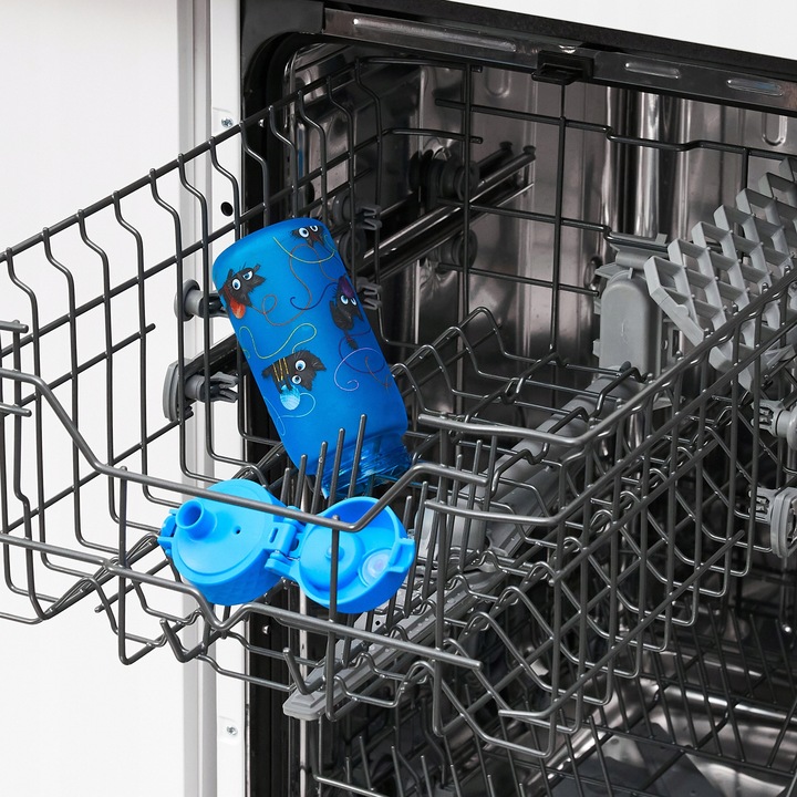 BUTELKA BIDON NA WODĘ DO SZKOŁY PRZEDSZKOLA NIEBIESKI KOTKI KOTY ION8 0,35