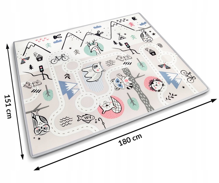 MATA PIANKOWA EDUKACYJNA DWUSTRONNA DUŻA 180x150cm