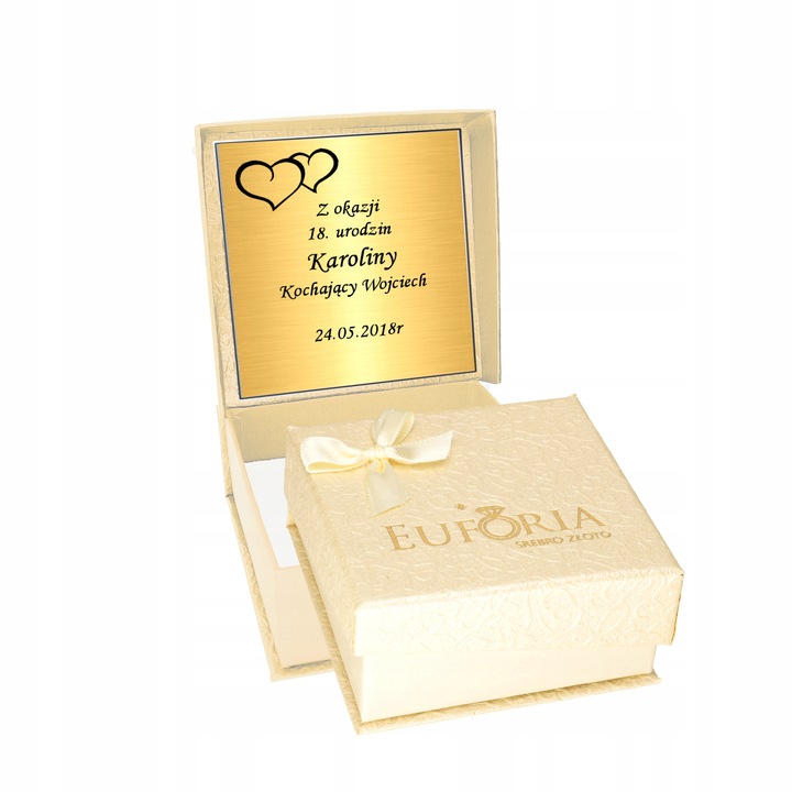 Złote Kolczyki Serca Angielskie Zapięcia GRAWER