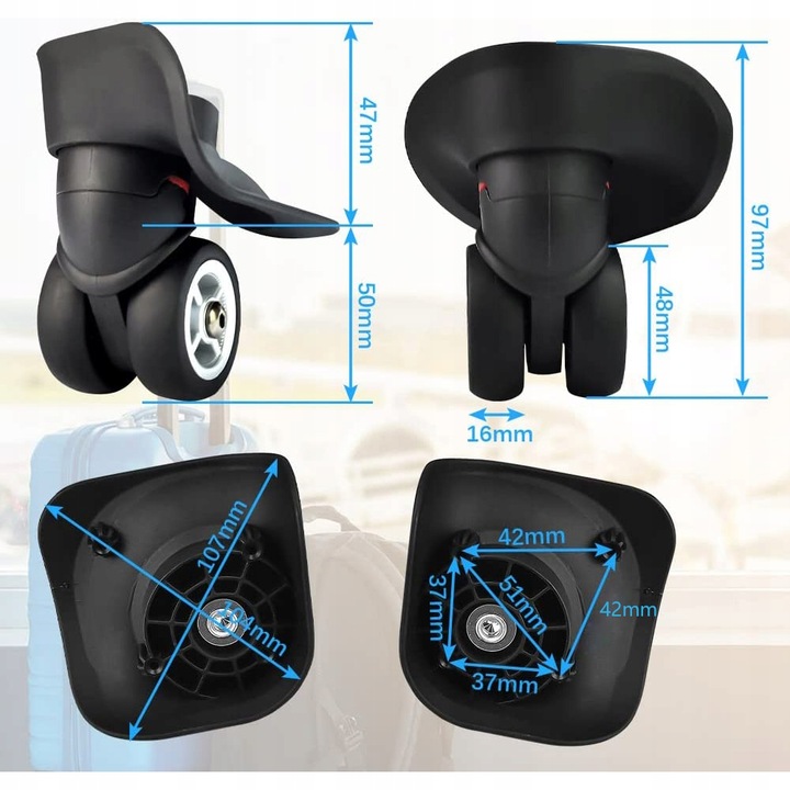 KÓŁKO DO WALIZKI KÓŁKA DO BAGAŻU ZAMIENNE 2 SZTUKI