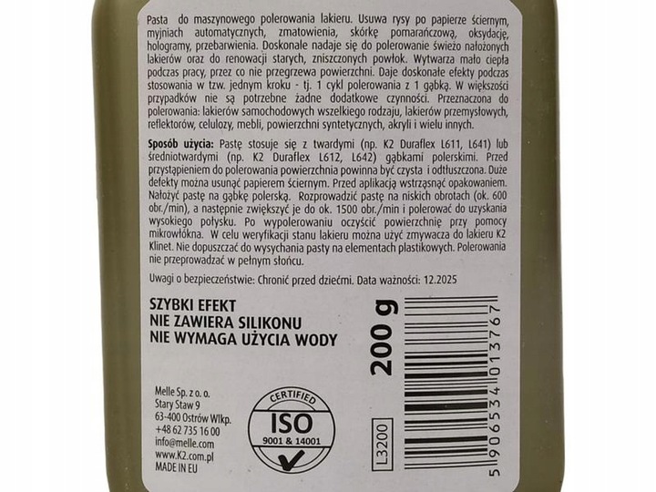 K2 MASNER POLERKA + 3X GĄBKI M14 +LUSTER Q1 Q3 Q5