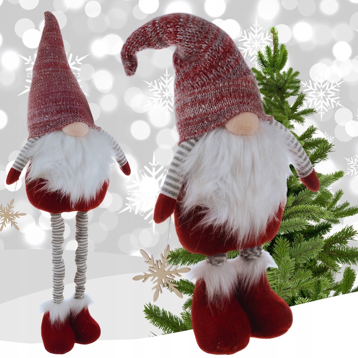 Skrzat Krasnal Gnom Świąteczny Teleskopoowe Nogi Duży Wysoki XXL Regulowany