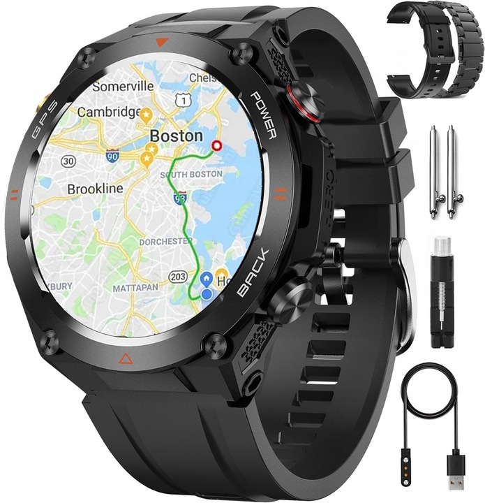 SMARTWATCH Zegarek GPS BAROMETR KOMPAS CIŚNIENIOMIERZ ROZMOWY