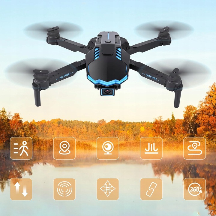 DRON Z KAMERĄ ZDALNIE STEROWANY QUADCOPTER RC DRONE DLA POCZĄTKUJĄCYCH