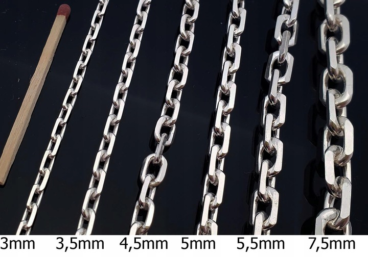 Ładny Srebrny Łańcuszek Męski 60 cm Gruby 5,5 mm