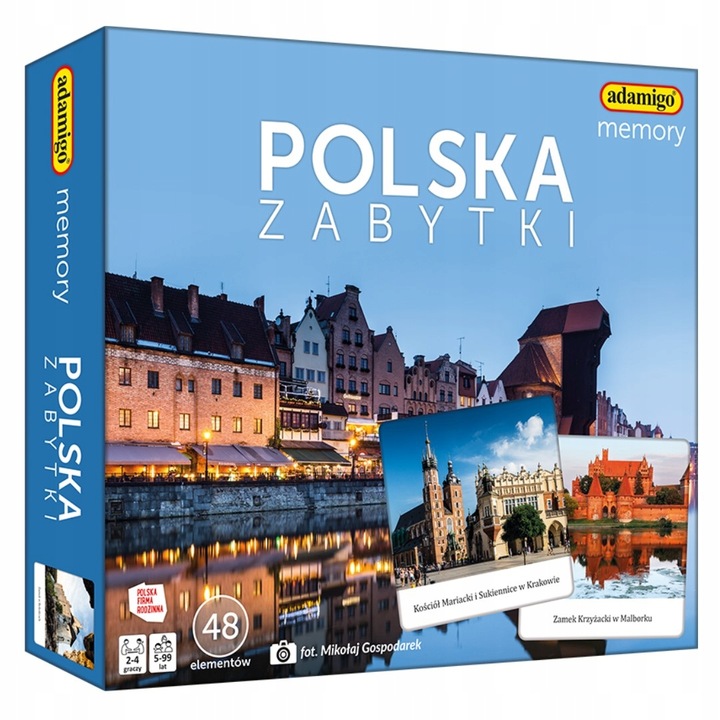 Gra Pamięciowa Memory Memo POLSKA ZABYTKI Towarzyska Adamigo 5+