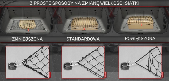 Siatka do bagażnika do Cupra Formentor SUV siatka bagażowa organizer