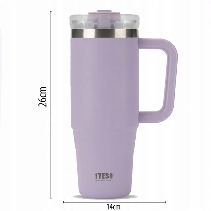 Kubek termiczny bidon na wode ze słomką teleskopową, termos do auta, 1200ml