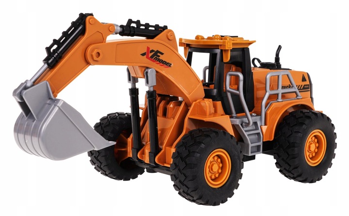 KOPARKA ZDALNIE STEROWANA 1:22 Z FUNKCJĄ DYMU GUMOWE OPONY , ŚWIATŁA LED