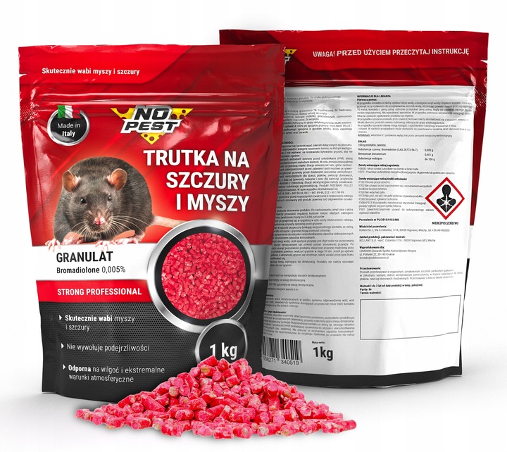 TRUTKA GRANULAT NA GRYZONIE 1KG + STACJA DERATYZACYJNA X3 BROMADIOLONE
