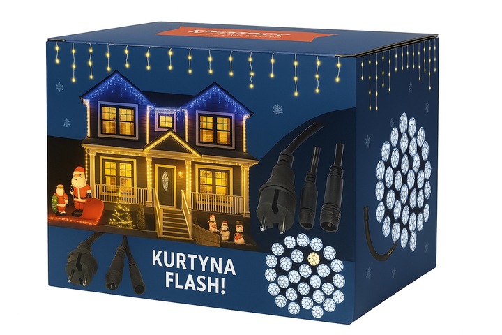 Sople 440 LED Girlanda Biała Zimna Flash Zewnętrzna IP44 31,7m gruby przewó