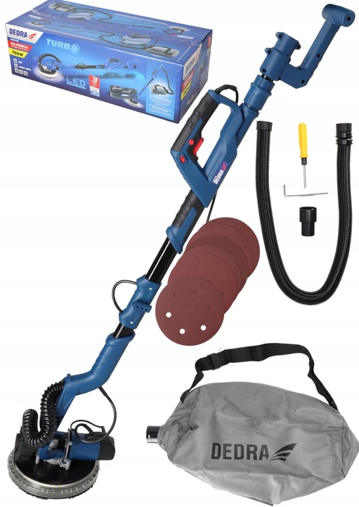 SZLIFIERKA do gipsu DEDRA ŻYRAFA z wysięgnikiem GŁADZI TYNKÓW ŚCIAN LED