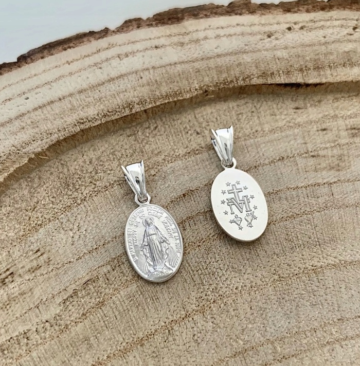 Łańcuszek srebrny pancerka 925 45cm z CUDOWNY medalik na Komunię na Chrzest