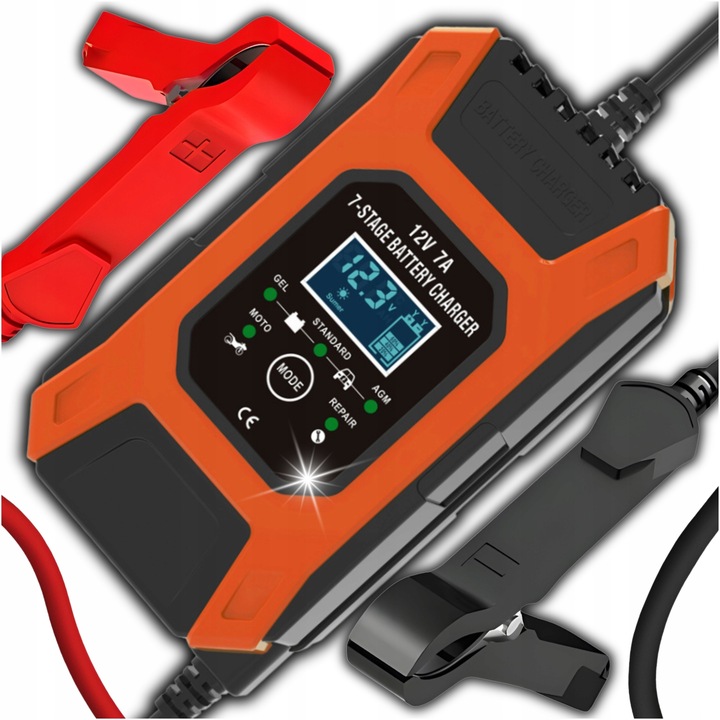 Prostownik AUTOMATYCZNY Z FUNKCJĄ NAPRAWY AKUMULATORÓW 12V 7a AUTOMAT